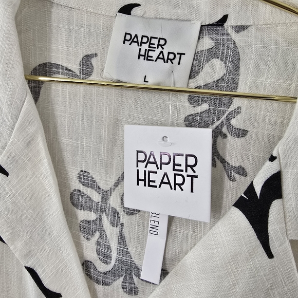 Anthropologie SET Paper Heart Strapless Tube Maxi Dress And Camp Shirt Linen L - Picture 13 of 16